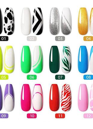 Гель-краска с тонкой кисточкой для рисования (белый)