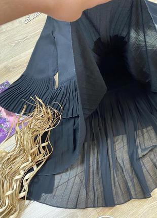 Zara із недавніх колекцій стильна плісерована шифонова блуза туніка 🔥7 фото
