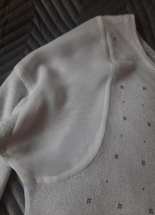 Біла блискуча блузка3 фото