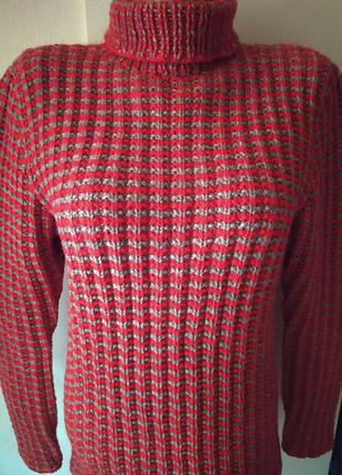 Теплый свитер под горло , женский, .шерсть.джемпер, пуловер