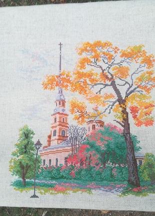 Картина "осінній пейзаж" хрестиком