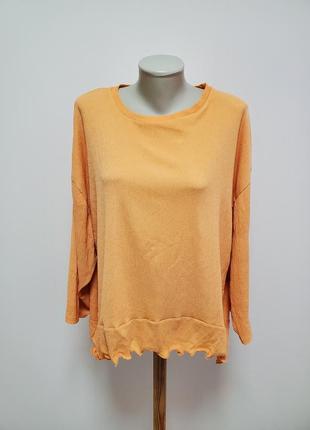 Дуже гарна брендова якісна трикотажна блузка абрикосового кольору2 фото