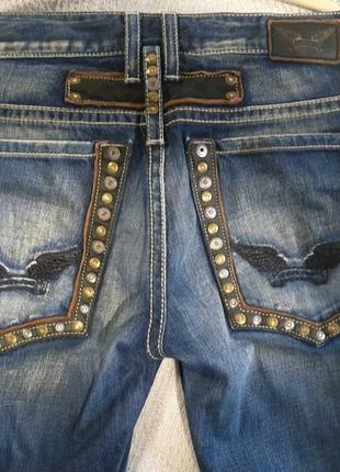 Мужские винтажные брендовые джинсы с заклепками и вышивкой robins jeans.  винтаж редкая вещь1 фото