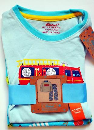 Байкова піжама для хлопчика автобус оригінал примарк primark байка-трикотаж2 фото