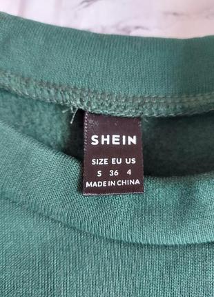 Зелена кофта світшот на флісі з принтом 5