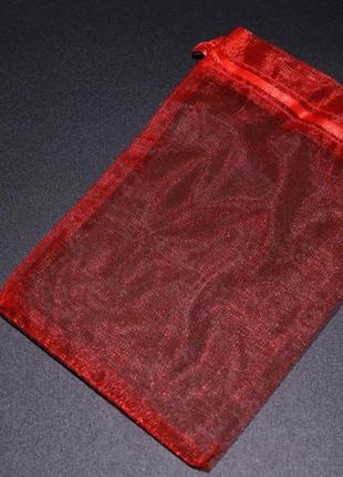 Подарочные мешочки из органзы. цвет красный. 10х15см1 фото