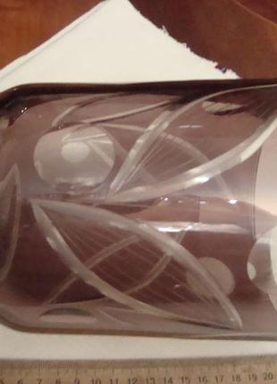 Ваза цветной хрусталь богемия чехословакия