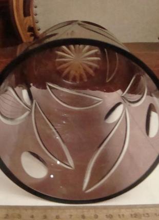 Ваза цветной хрусталь богемия чехословакия