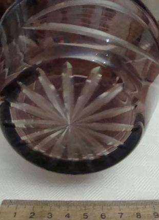 Ваза цветной хрусталь богемия чехословакия