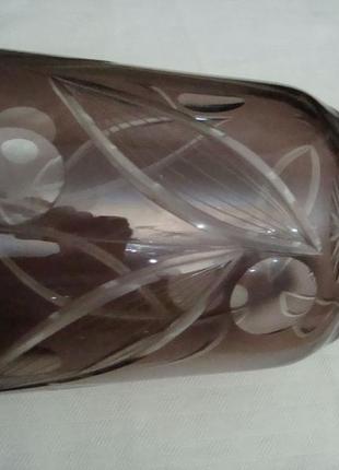Ваза цветной хрусталь богемия чехословакия