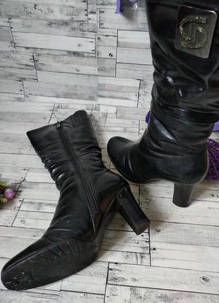 Жіночі зимові чоботи qlue qoenn натуральна шкіра лак чорного кольору9 фото