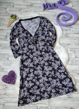 Платье derin женское черное в цветы размер 42-44 s1 фото
