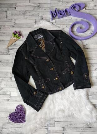 Джинсовый пиджак adl женский черный с вышивкой размер s 42-441 фото