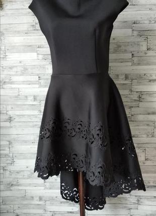 Ассиметричное платье artj женское черное с перфорацией размер s 446 фото