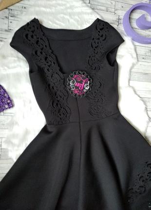 Ассиметричное платье artj женское черное с перфорацией размер s 444 фото