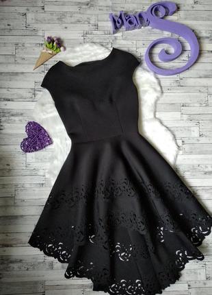 Ассиметричное платье artj женское черное с перфорацией размер s 44