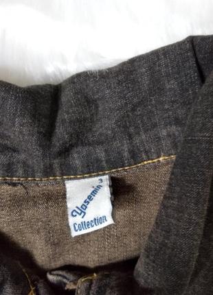 Джинсовый пиджак женский коричневый yasemin размер 44-46 (s-m)3 фото
