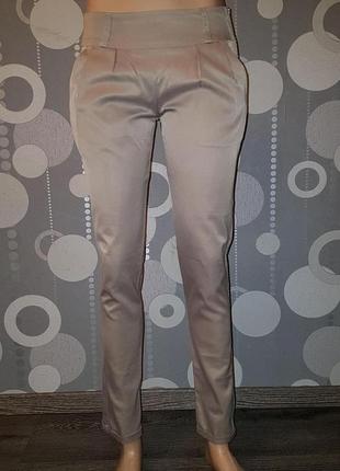 Жіночі брюки jennifer шовк кремові завужені вкорочені розмір s 445 фото