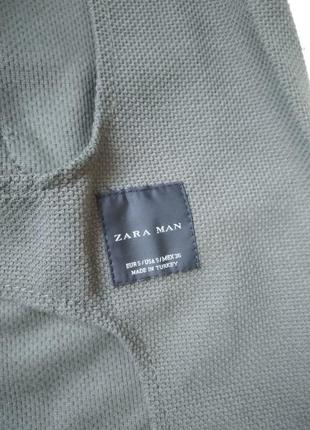 Пиджак zara man классический модный мужской хаки размер 36/s/443 фото