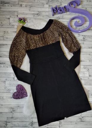 Сукня sisline жіноча чорна з леопардовими вставками розмір 44-46 s-m