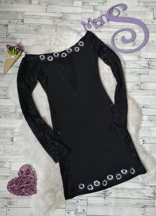 Платье черное женское с гипюром черное размер 42 xs