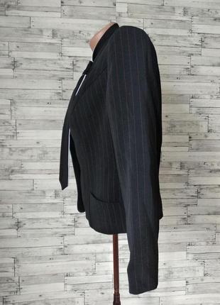 Пиджак женский черный в полоску с галстуком размер 44 (s)4 фото