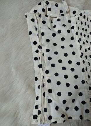 Белый корсетный кроп топ new look в горох4 фото