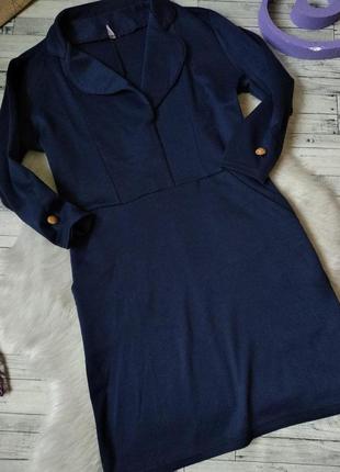Платье женские синее с рукавом три четверти размер 46 м2 фото