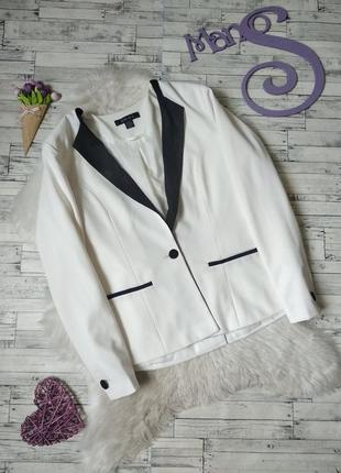 Піджак жіночий білий amisu з чорними вставками розмір 48 (l)