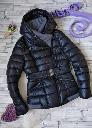 Жіноча зимова куртка swest чорна з поясом розмір 46 м