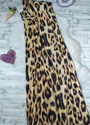 Летнее длинное платье леопардовое lucas&emma размер 42-44 xs-s