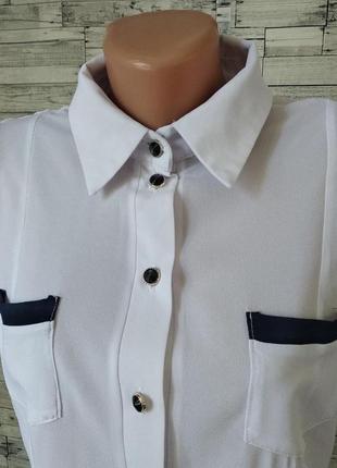 Рубашка женская белая arizzo с синей окантовкой5 фото
