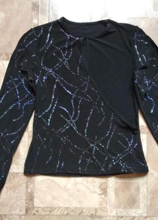 Блуза черная solh на девочку на рост 140-152 см