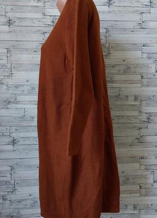 Теплое платье баллон коричневое вязаное размер 48 l4 фото