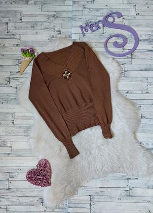Кофта пуловер коричневый1 фото