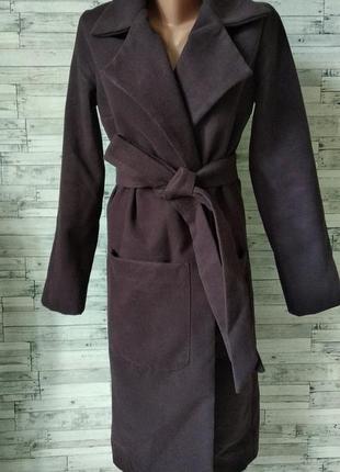 Женское кашемировое пальто с поясом коричневого цвета размер 44 s3 фото