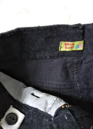 Вельветовые штаны mum buy на девочку черные на рост 104 см6 фото