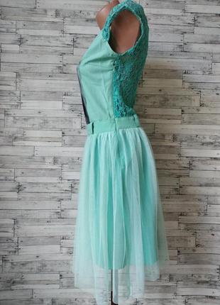 Платье ben-lex  женское бирюзовое низ фатин размер 42 xs7 фото