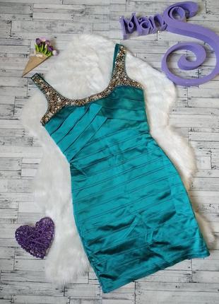 Ошатна сукня celo жіноча камені атлас бірюзове розмір 44 s