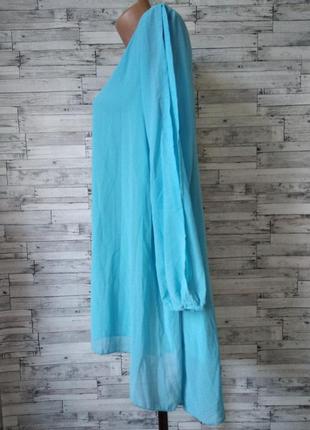 Блузка  туника женская голубая свободная размер 50 xl3 фото