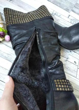 Зимові чоботи ellenka жіночі чорні шкіра розмір 388 фото