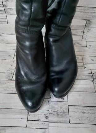 Зимние женские кожаные сапоги shidalis черные на танкетке размер 367 фото