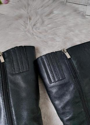 Зимние женские кожаные сапоги shidalis черные на танкетке размер 365 фото