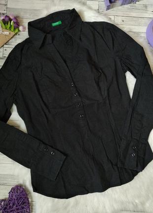 Рубашка benetton женская черная размер 46-48 m-l2 фото