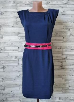 Платье женское синее с поясом и болеро размер 44 s3 фото