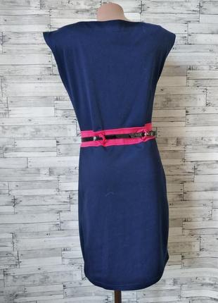 Платье женское синее с поясом и болеро размер 44 s5 фото