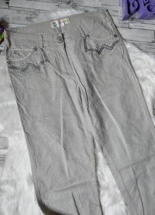 Штаны брюки женские легкие со стразами jierfa размер 44 (s)2 фото