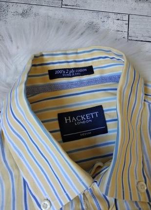 Рубашка hackett мужская желтая в полоску размер 46(m)3 фото