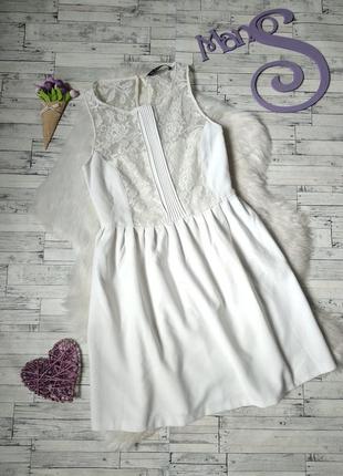 Платье белое женское zara с гипюром размер 44 s