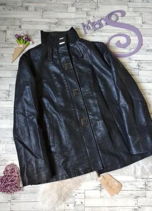 Жіноча куртка mzxeyz чорного кольору шкіряна 58 розміру 4xl 5xl1 фото